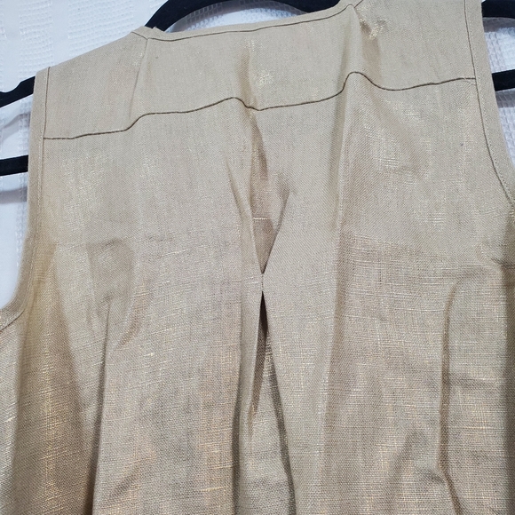 MORE OF ME MATERNITY Sleeveless Dress Gold Linen Size XS - Picture 5 of 7